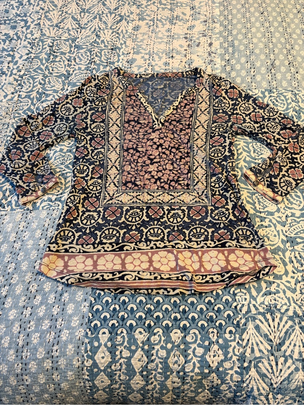 Lucky Brand Floral 3/4 Sleeve Top